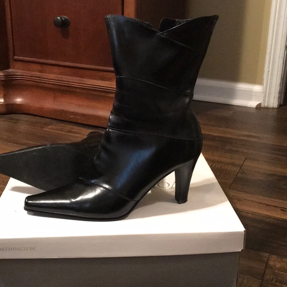 Black high heel boots